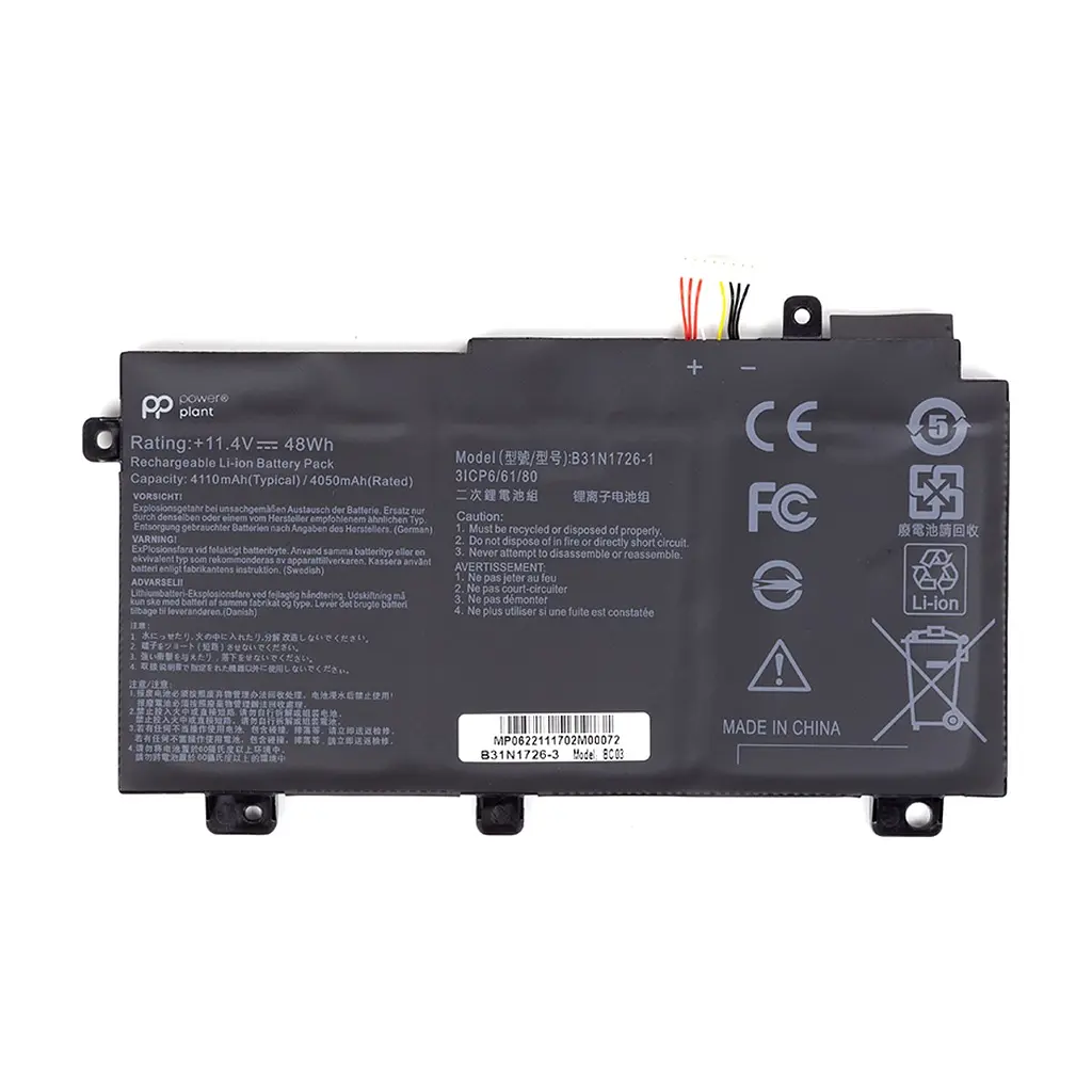 Акумулятор до ноутбука ASUS TUF Gaming FX504GD (B31N1726) 11.4V 3900mAh, Shape-A PowerPlant (NB431151)