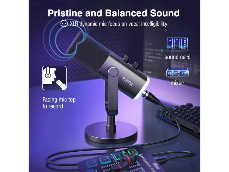 Мікрофон для ПК Fifine AmpliGame AM8 Black - фото 4