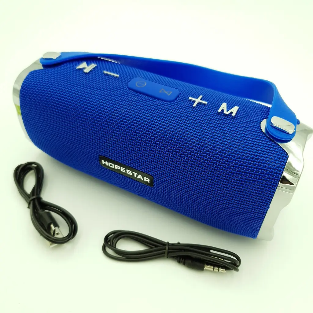 Бездротова акумуляторна колонка Bluetooth акустика FM MP3 AUX USB Hopestar H24 синій - фото 2