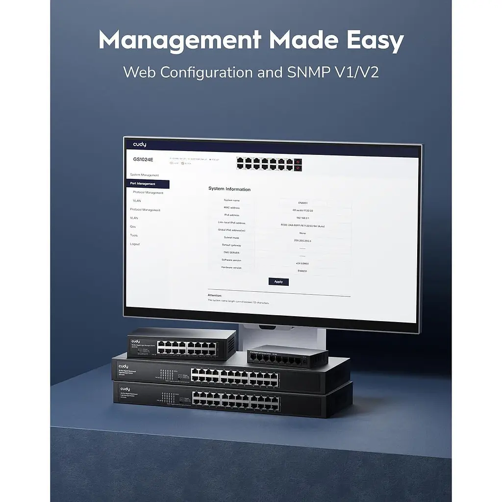 Комутатор Cudy GS1016E 16-Port Gigabit Easy-Managed Switch (GS1016E) - фото 8
