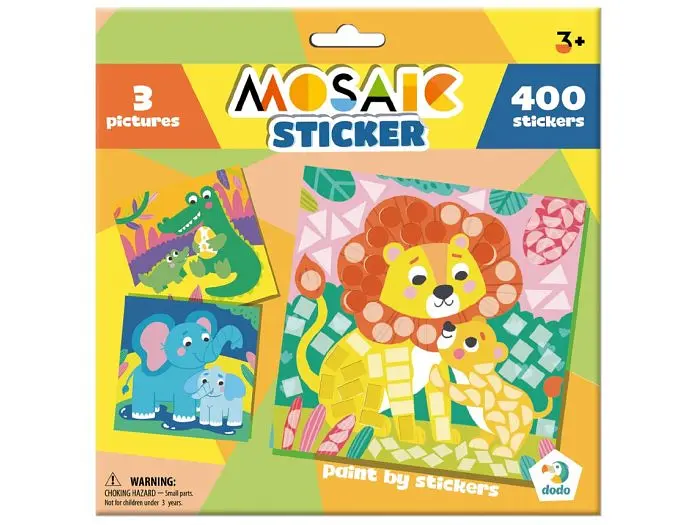 Мозаїка з наліпками Зоопарк, DoDo, 3 картинки