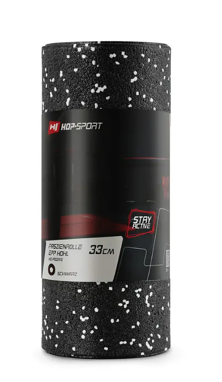 Роллер масажер (валик, ролик) гладкий Hop-Sport EPP 33см HS-P033YG чорно-білий - фото 6