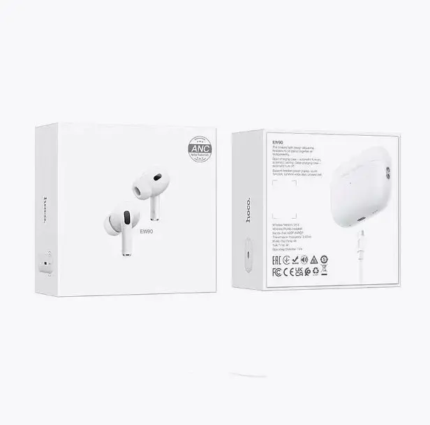 Навушники бездротові в кейсі Hoco EW90 True wireless ANC noise reduction BT headset білі - фото 2
