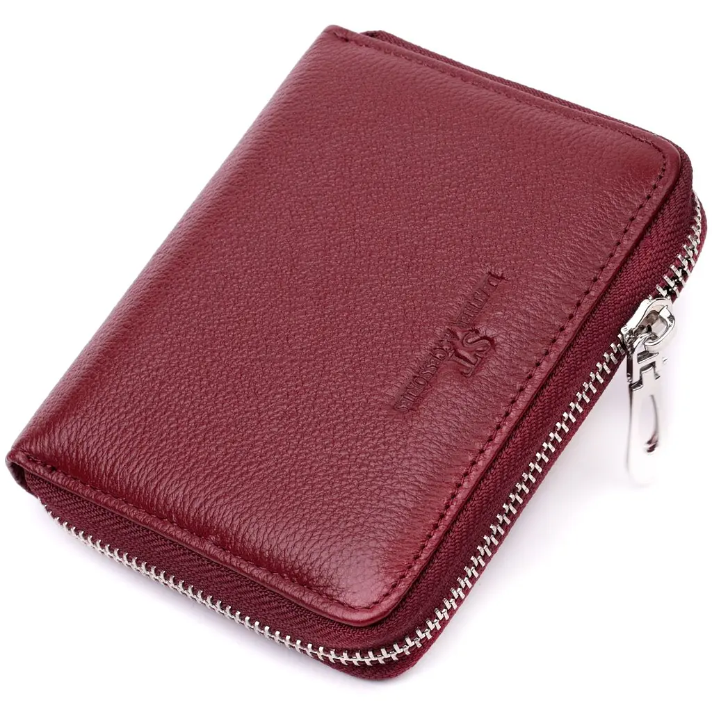Практичний гаманець для жінок із натуральної шкіри ST Leather 22450 бордовий - фото 11