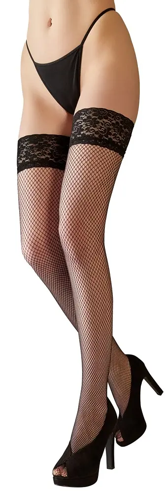 Панчохи Cottelli Legwear Hold-up Net, 4 (чорний) - фото 2
