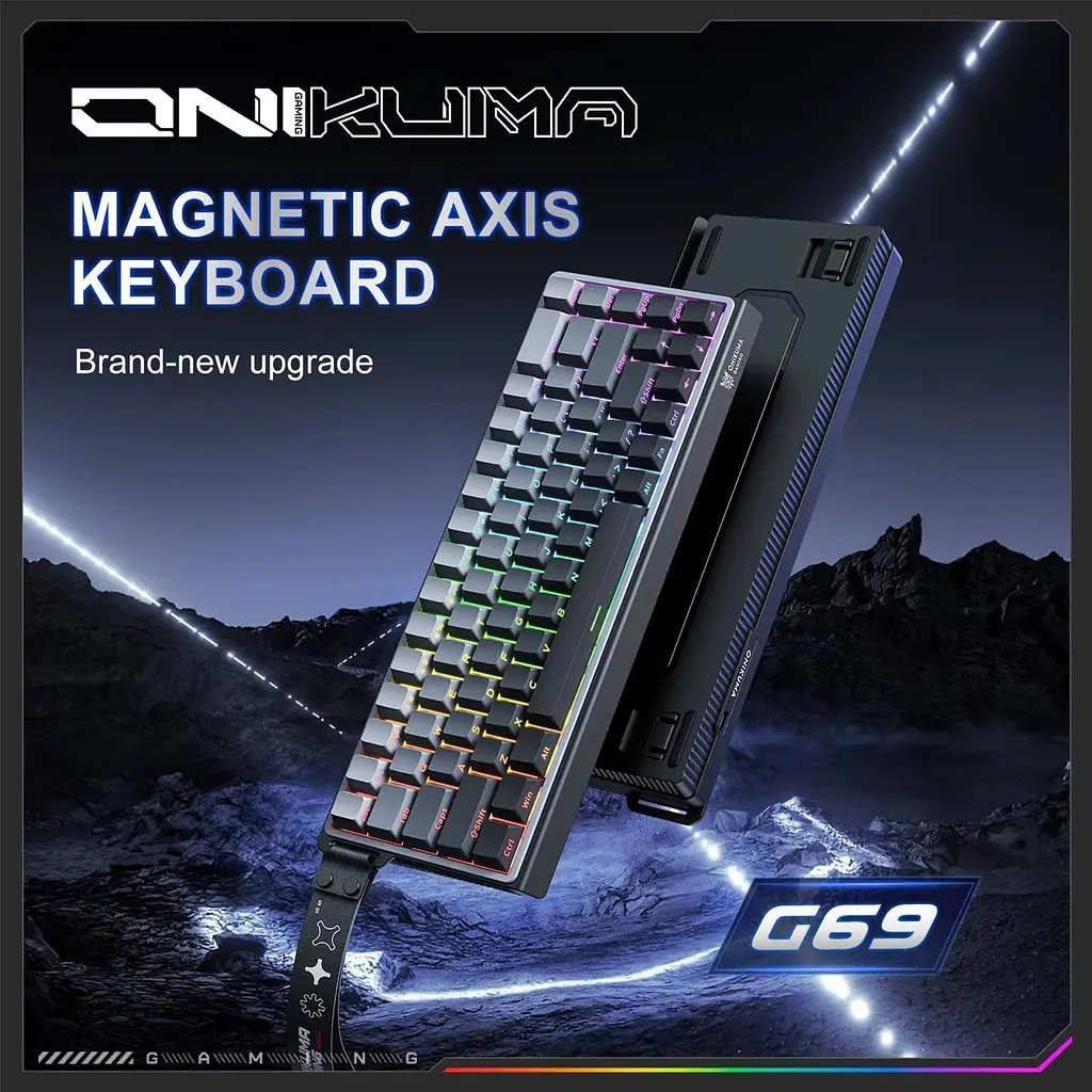 Клавіатура Onikuma ігрова бездротова RGB підсвітка Bluetooth та USB адаптер 2.4GHz для ПК та ноутбука Сірий - фото 3