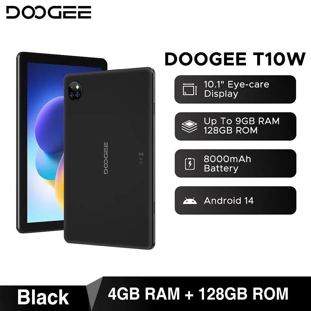 Планшет Doogee T10W 4/128Gb 4G LTE (чорний) - фото 7