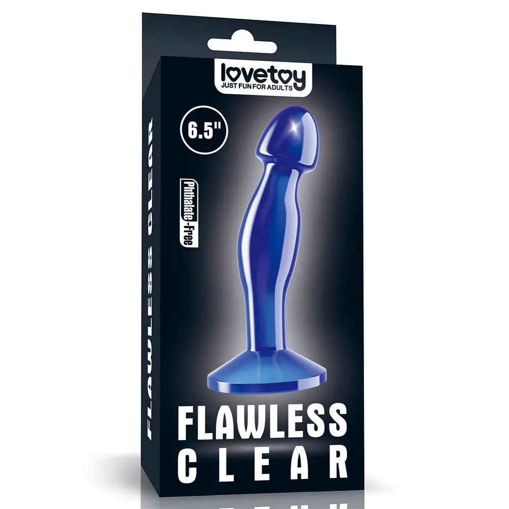 Анальна пробка Flawless Clear Anal Plug 6.5'' 16.5 см (синій) - фото 7