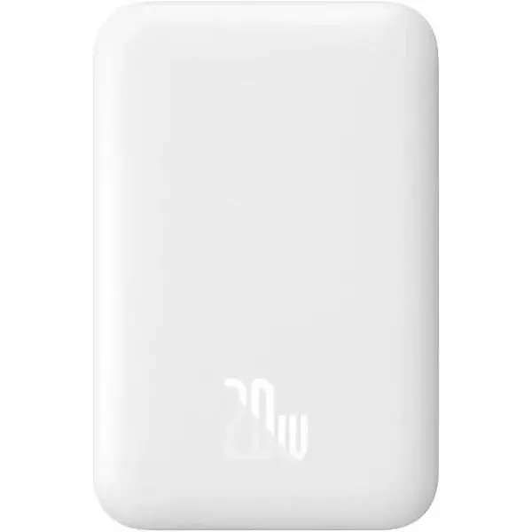 Портативное зарядное устройство Baseus Magnetic Mini 6000 mAh 20W White 6000 mAh 20W - фото 3