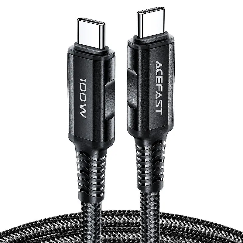 Кабель USB 2.0 Type-C M-M, 2 м, 100W C4-03, zinc alloy, Чорний, Acefast - фото 2