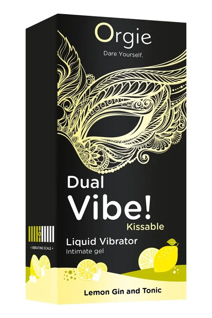 Рідкий вібратор Orgie Dual Vibe! Liquid Vibrator Lemon Gin and Tonic 15 мл - фото 3