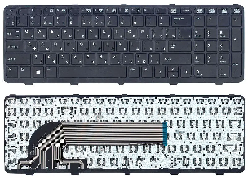 Клавіатура для HP ProBook (450 G0, 450 G1, 450 G2, 455 G1, 455 G2, 470 G0, 470 G1, 470 G2) Чорна, (Чорна рамка) - фото 3