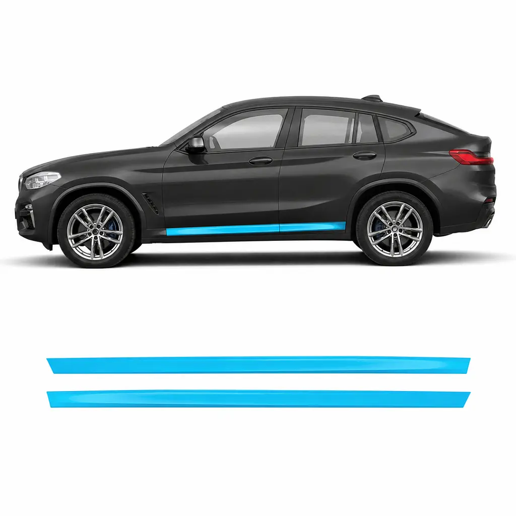 Антигравійна захисна бронеплівка за лекалами для BMW X4 G02 2018-2021 - нижня зона кузова та пороги