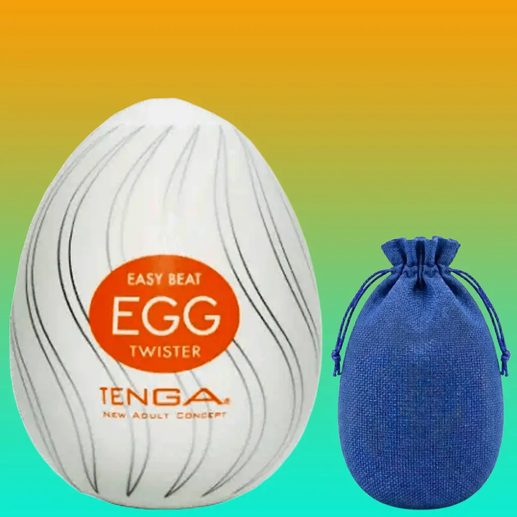 Чоловічий мастурбатор Tenga EGG Wavy яйце + лубрикант та мішечок - фото 2