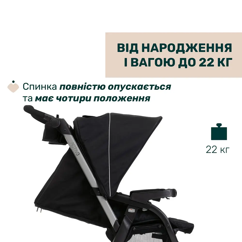 Коляска 2в1 Chicco Activ3 чорна (87154.31.01) - фото 8