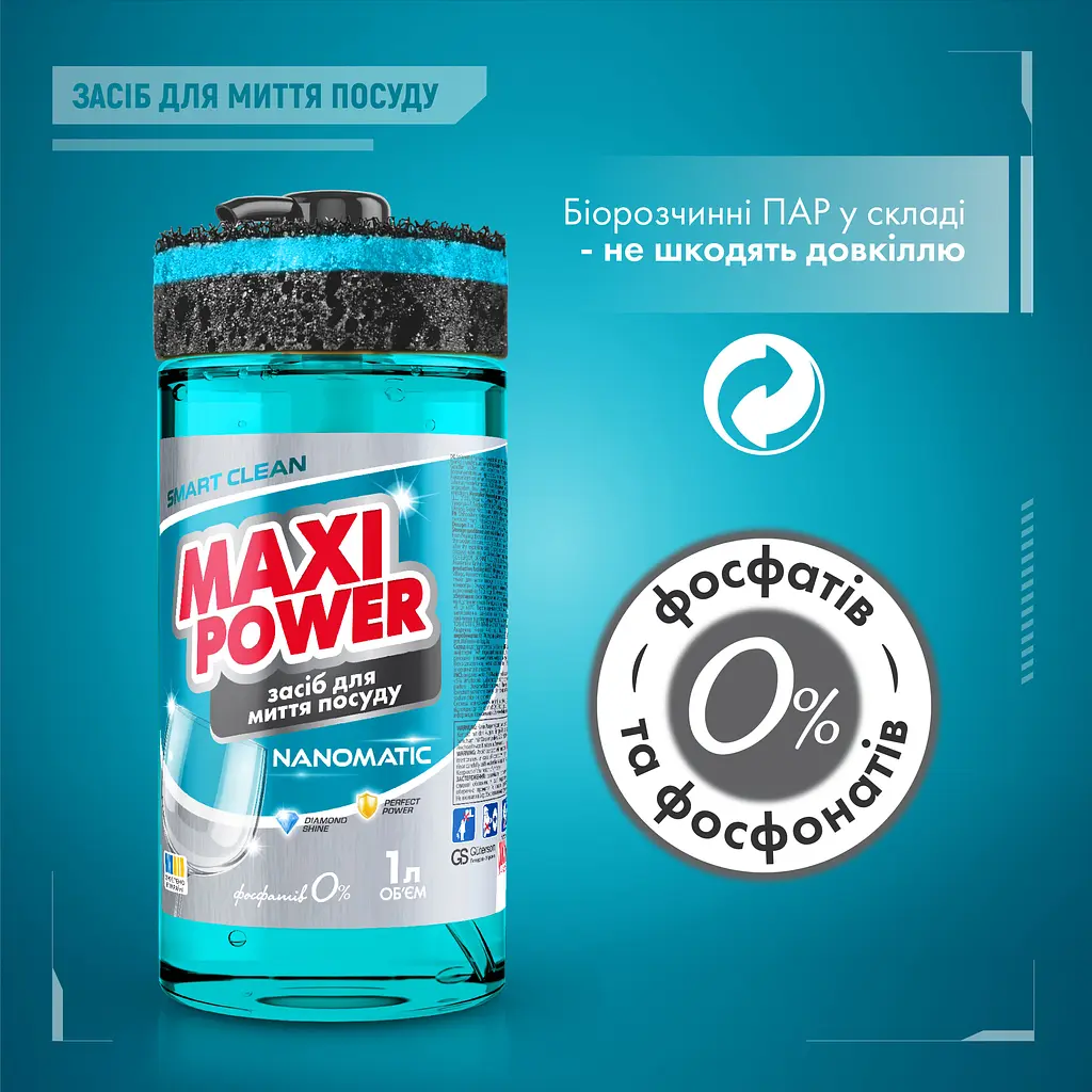 Засіб для миття посуду Maxi Power Nanomatic 1 л - фото 6