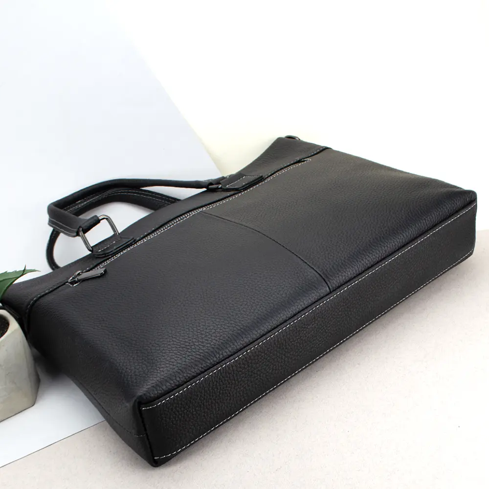 Сумка кожаная для ноутбука 13" и документов А4 DRL19077 черный - фото 3