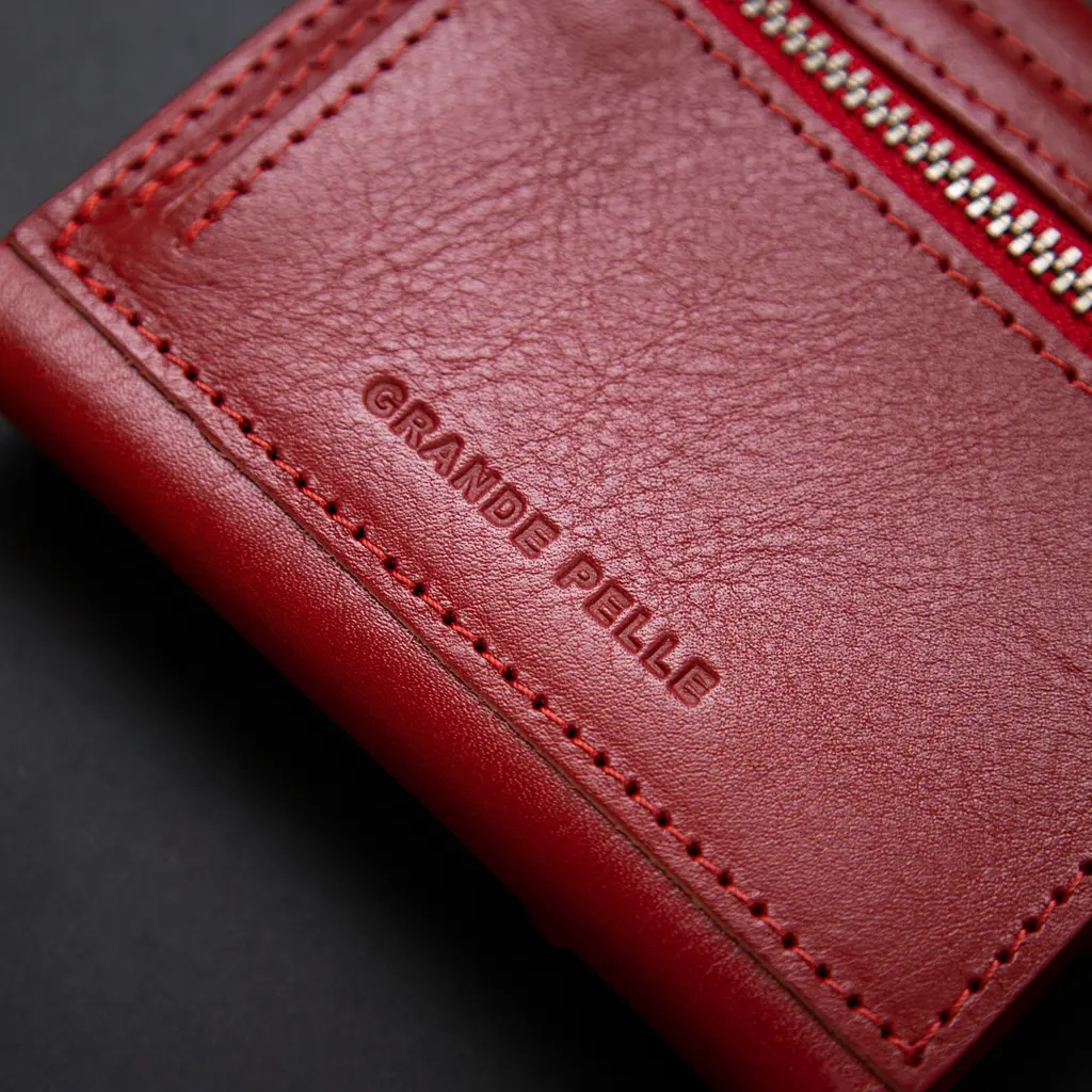 Кожаный женский кошелек Grande Pelle 9.5х10х1.5 см acs0018767 - фото 8