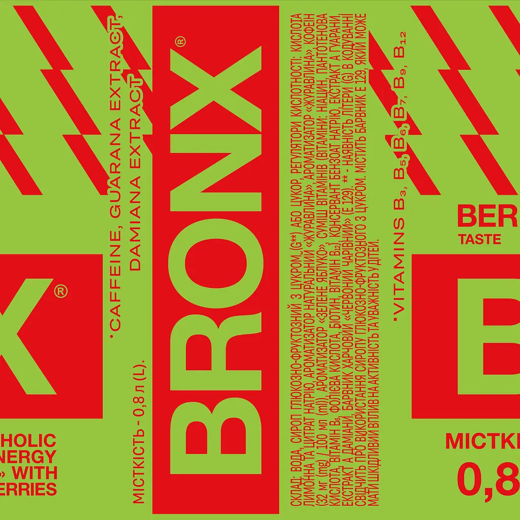 Напій енергетичний безалкогольний Bronx Смак ягід 0.8 л - фото 3