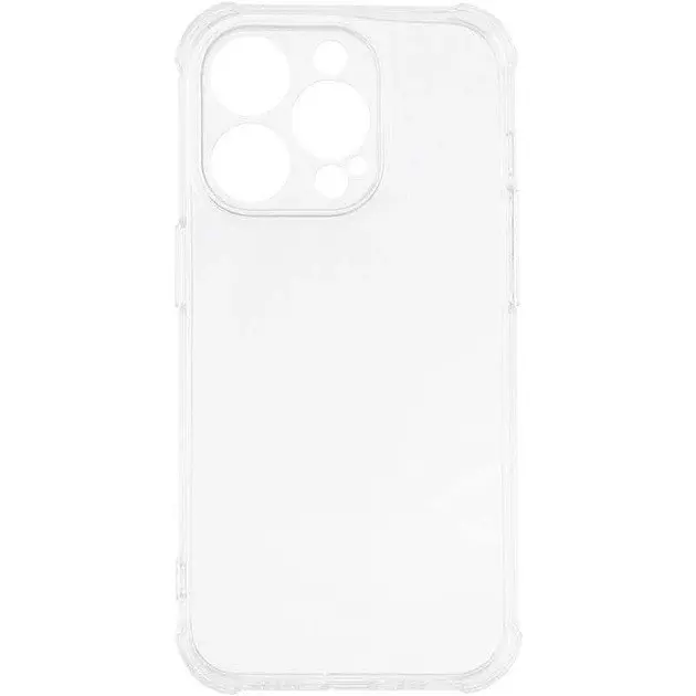 Силіконовий протиударний чохол Case панель Case + скло 9Н на Iphone 15 Pro із захистом камери прозорий (515152) - фото 5