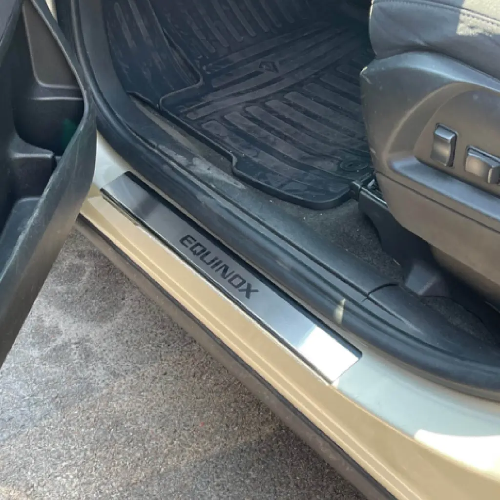 Накладки на пороги для Chevrolet Equinox 2009-2017 / 2018- Нержавіюча сталь із загином та Логотипом 4 шт (Premium P-CH25) - фото 2