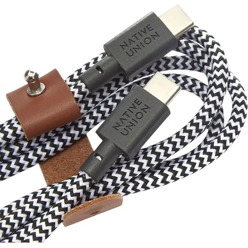 Кабель USB-C to USB-C Native Union Belt Cable Zebra 1.2 м (BELT-C-ZEB-2-NP) - фото 3