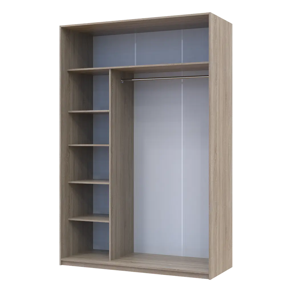 Шафа купе Сіті Лайт Слім Дуб Сонома Скло Чорне 150х60х225 (44900317) - фото 3
