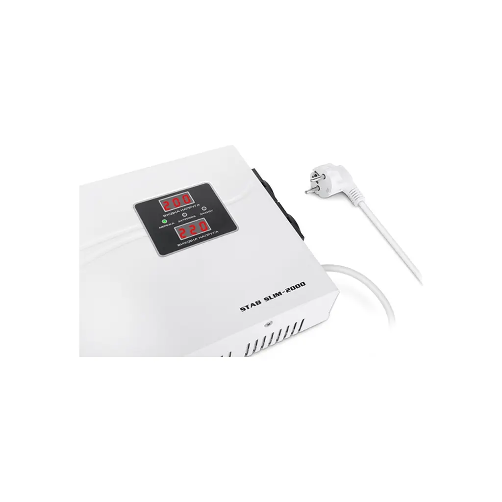 Стабілізатор напруги REAL-EL STAB SLIM-2000, white (EL122400008) - фото 4