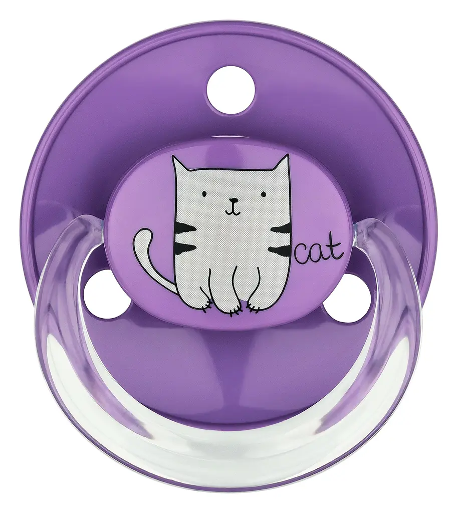 Пустушка силіконова Baby-Nova Turtle&Panda Uni, кругла, 0-24 міс., рожевий та бузковий, 2 шт. (3962097) - фото 3