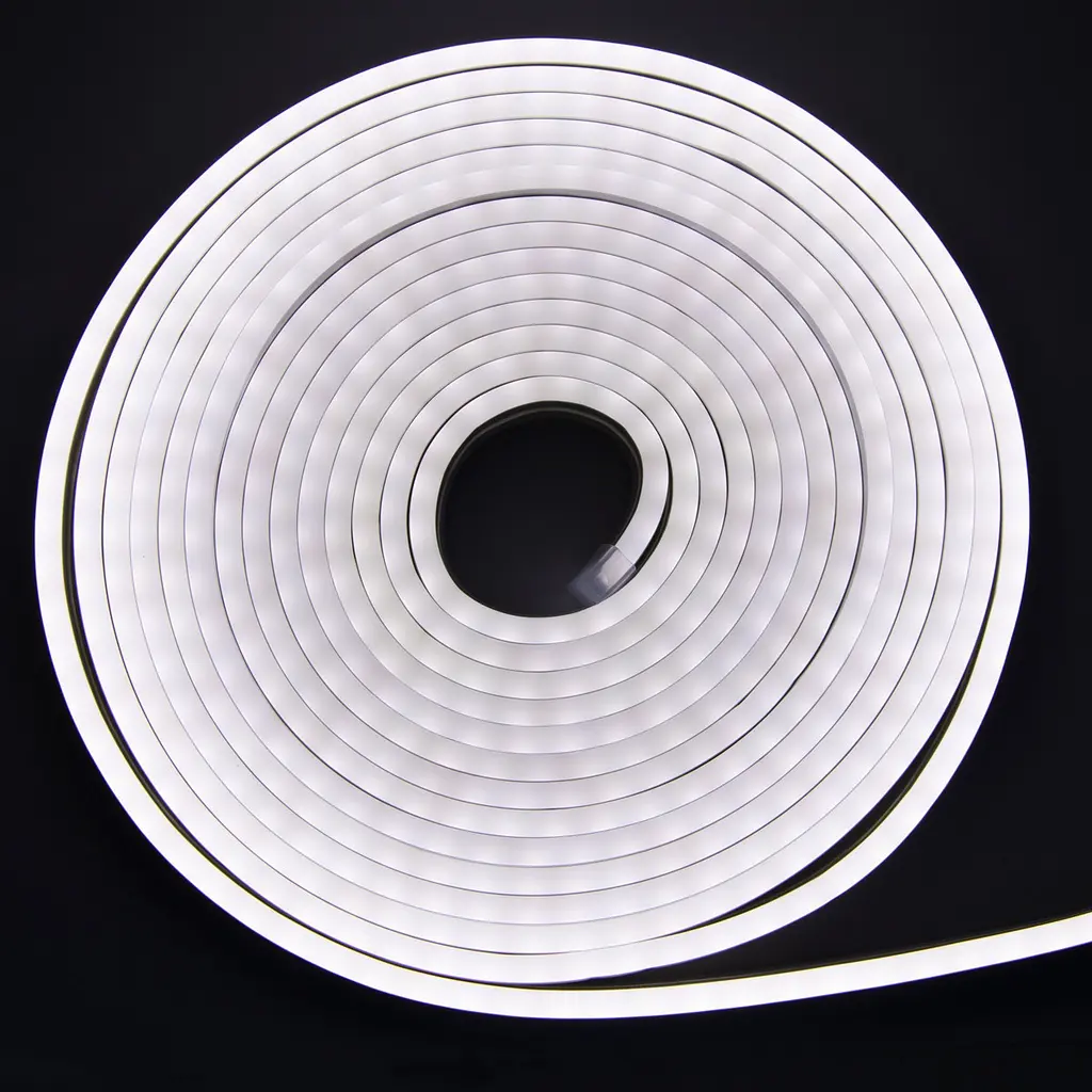 Набір гнучка неонова стрічка LED NEON YL-2, біла і жовта, 5 м, з блоком живлення 220–12 В - фото 7