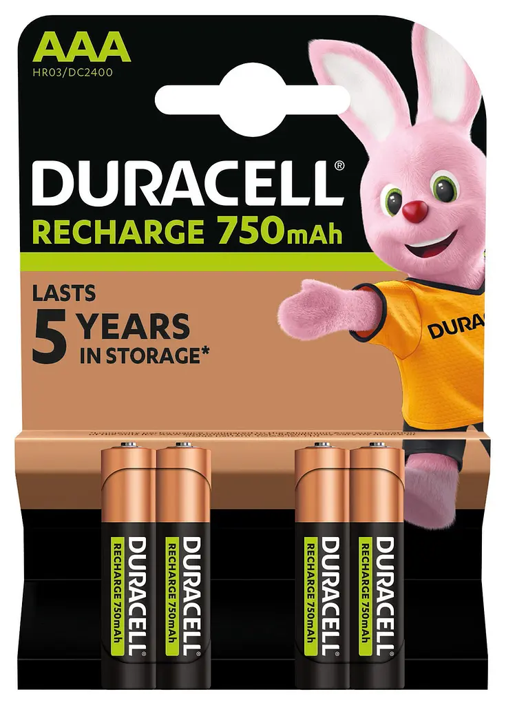 Акумулятори Duracell Rechargeable AAА 750 mAh, 4 шт. (6832571) - фото 7