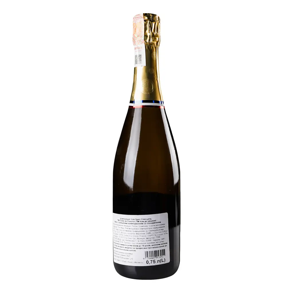 Шампанское Comte de Cheurlin Cuvee Speciale Brut, 0,75 л, 12% (636940) - фото 3