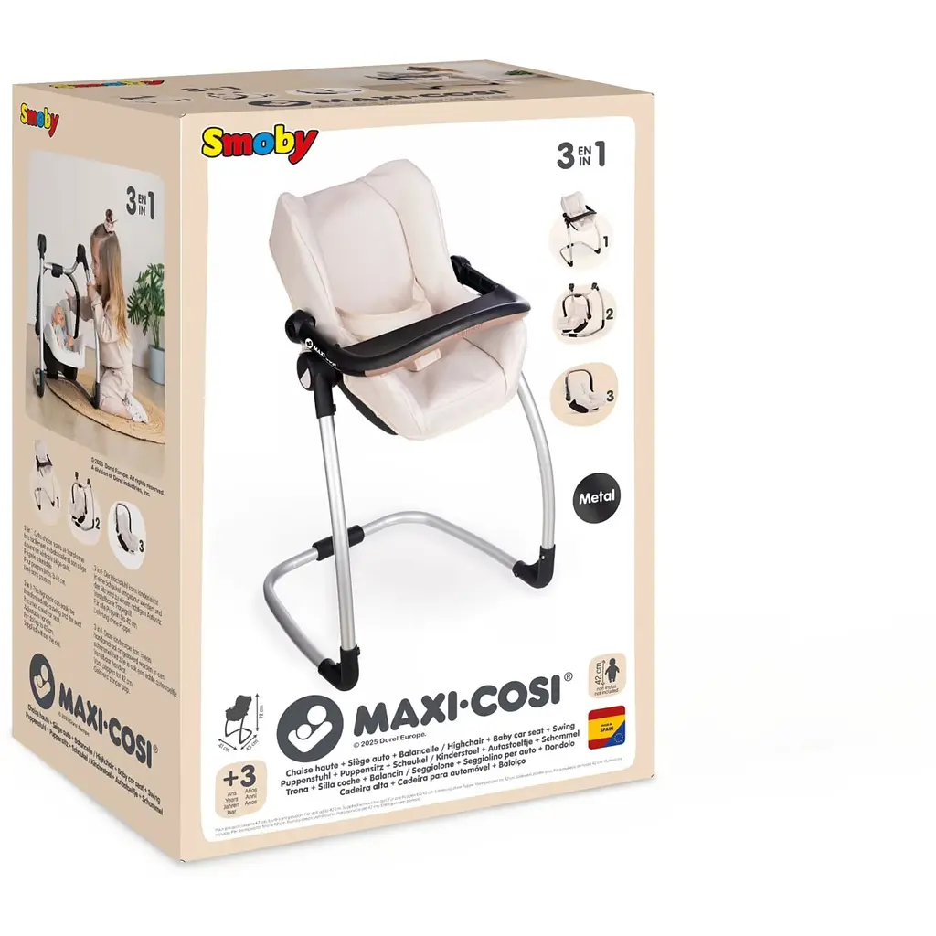 Крісло для ляльки Smoby Toys Maxi-Cosi 3 в 1, 43x41x71 см айворі (7600240245) - фото 2