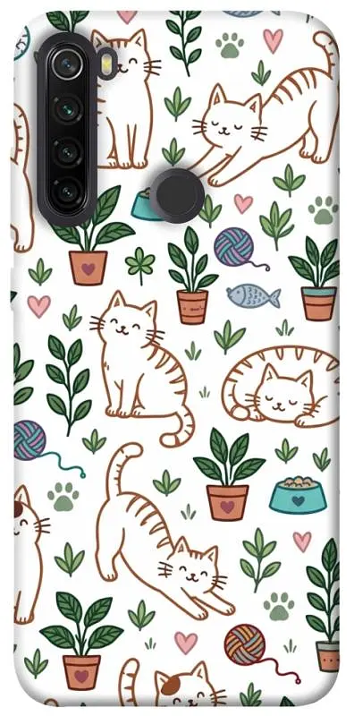 TPU чохол Demsky Cats pattern для Xiaomi Redmi Note 8T