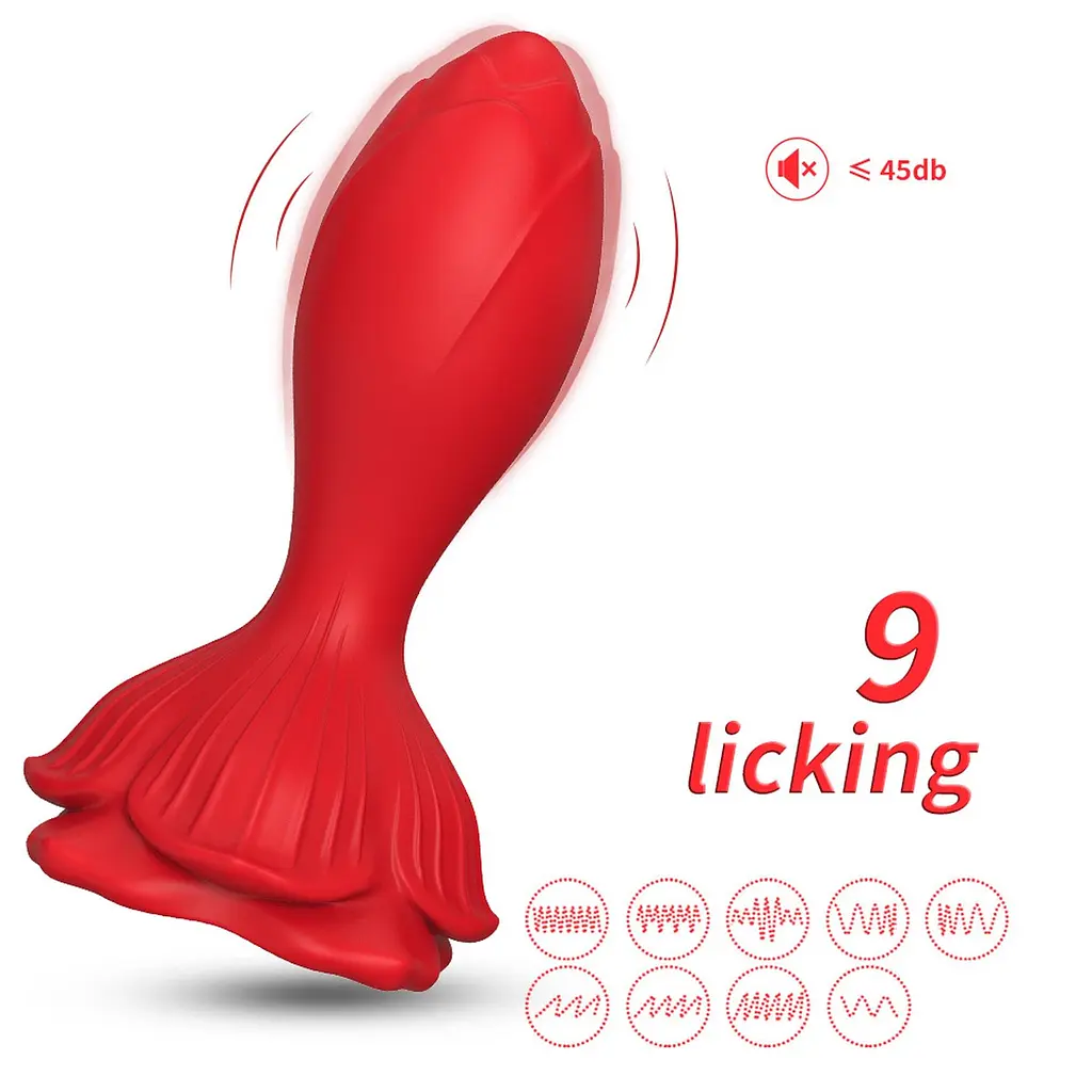 Анальна пробка - Rosenberg Red, 9 Vibration Functions - фото 6
