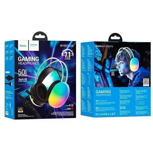 Навушники ігрові Hoco W109 Plus Rich channel gaming headphones RGB 6942007609029 - фото 9