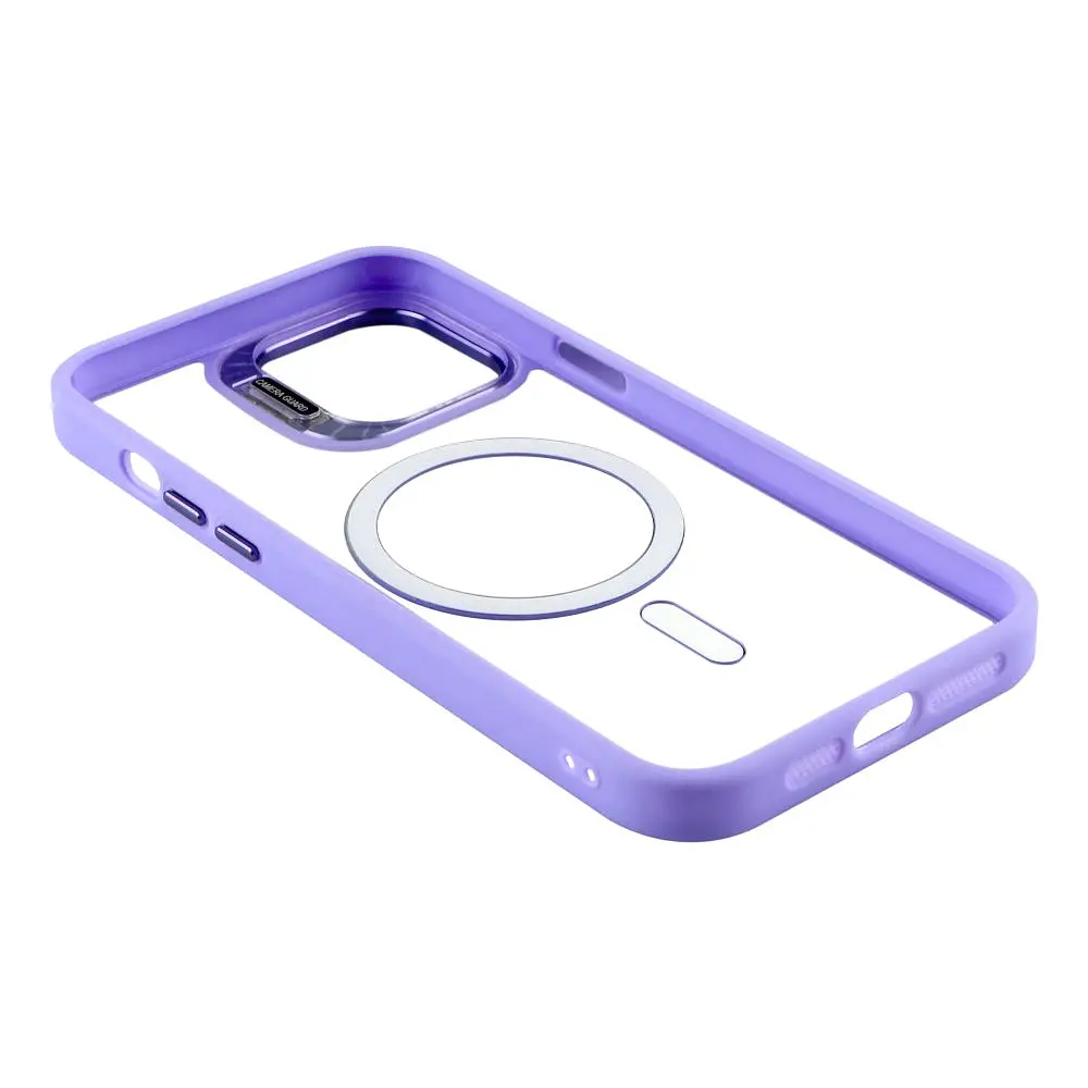 Чохол із підставкою MagSafe TPU PC Metal Stand Case and Camera Lenses Apple iPhone 13 Pro Max Purple - фото 4