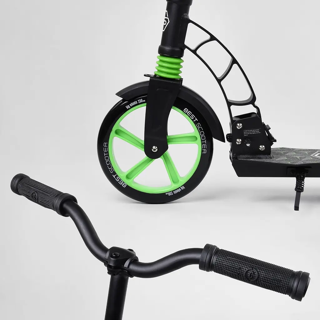 Самокат Best Scooter 85х16х36 см Чорно-зелений 000231515 - фото 5