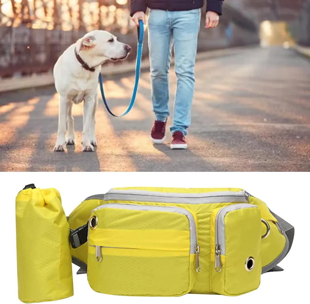 Поясна сумка для вигулу собак Voyager Pet LVC809 Yellow з тримачем для пляшки - фото 7
