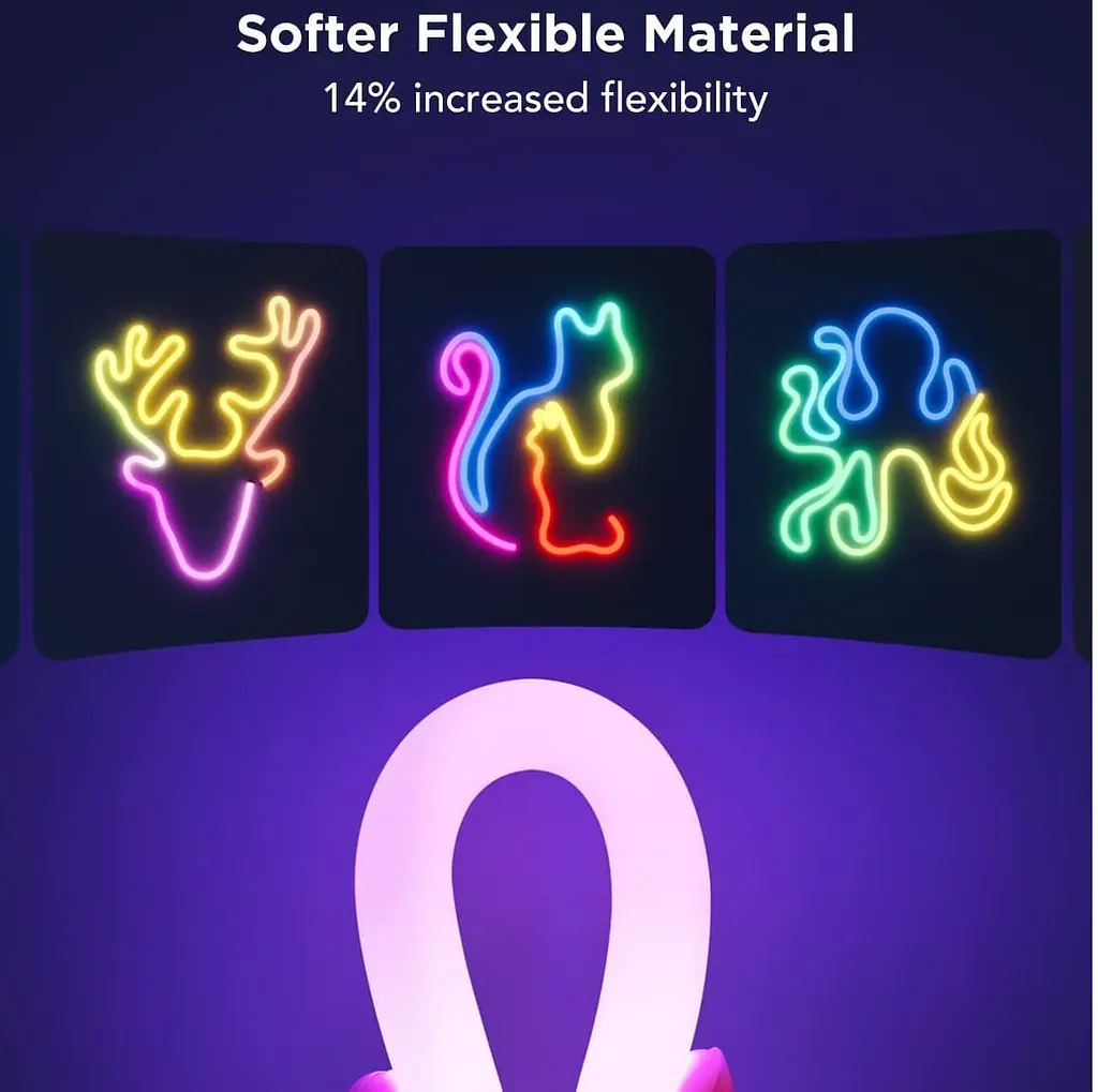 Стричка свитлодиодна розумна Govee H61D3 Neon Rope Light 2, 3м, RGBIC, WI-FI/Bluetooth, билий - фото 6