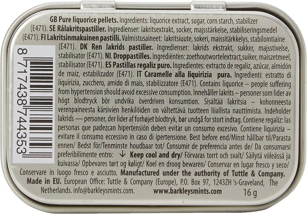 Драже Barkleys Intense Liquorice Pellets Pure 16г - фото 6