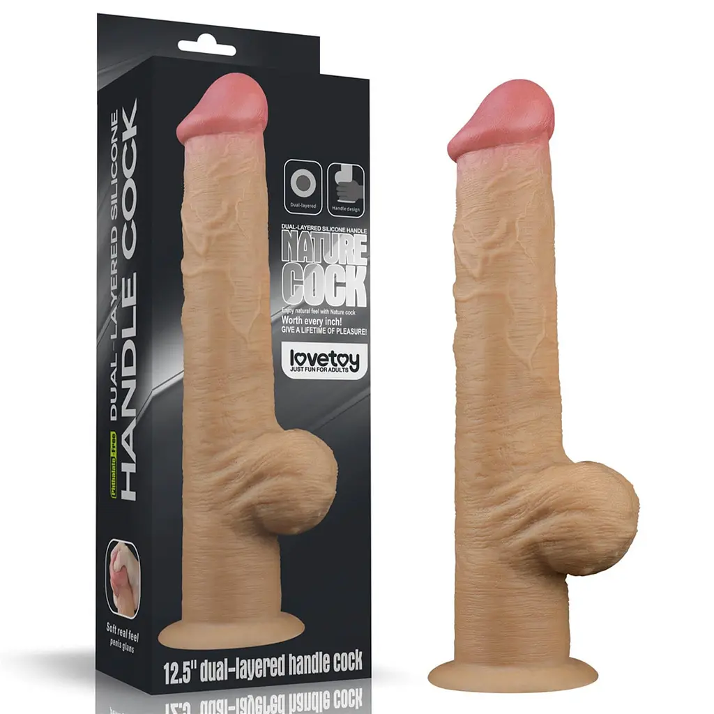 Фалоімітатор Lovetoy Handle Cock 12.5'', 32.8 см (тілесний)
