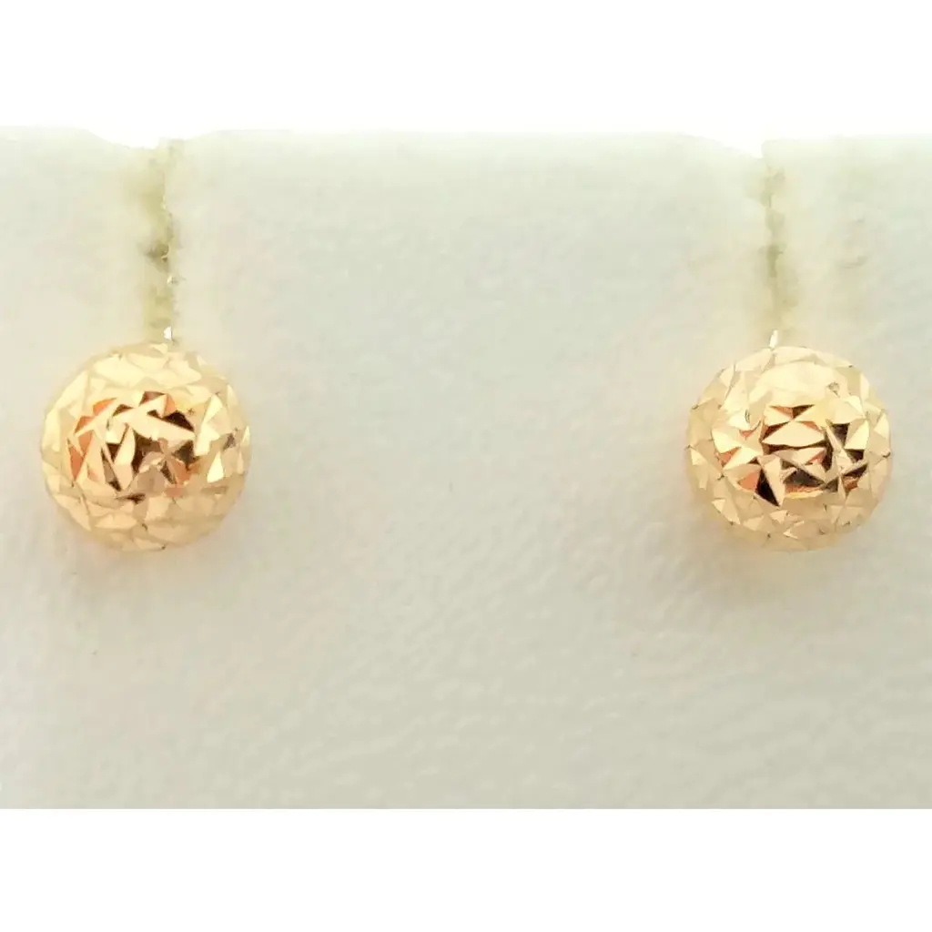 Золотые серьги-пуссеты Favoritum с алмазной гранью. 210115_5,А - фото 3