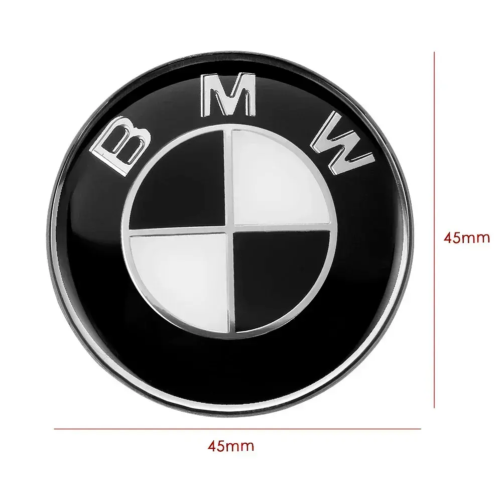 Емблема керма Bmw 45мм чорно-біла з чорним обідком OEM 51148132375 - фото 3