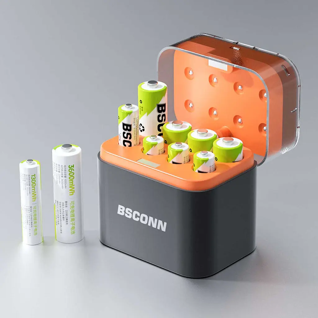 Акумуляторні батареї із зарядним кейсом Xiaomi BSCONN AAA 780mAh + AA 2200mAh 8 шт (TF-CD-010CE) - фото 5