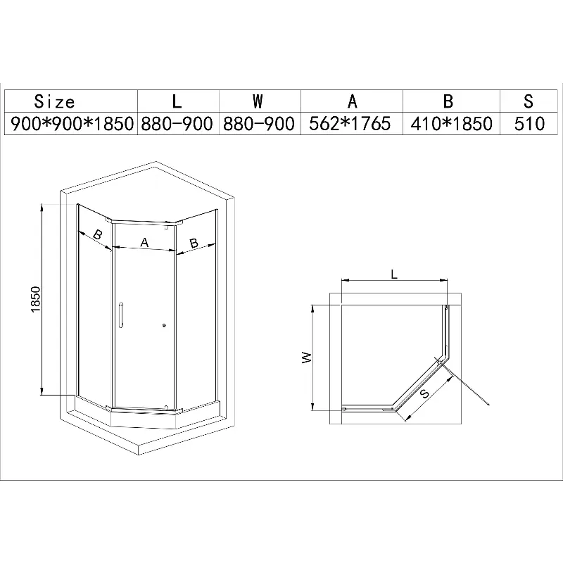 Душова кабіна з низьким піддоном Mixxus Lines SCT01-90x90x198-Tr Graphite New прозоре скло 6мм MI8429, Графит, прозорий, графіт - фото 2