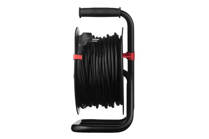 Сетевой удлинитель на катушке 2E 4XSchuko, IP20, 3G*1.5мм, 20м, black (2E-CR4315IP20M20) - фото 2