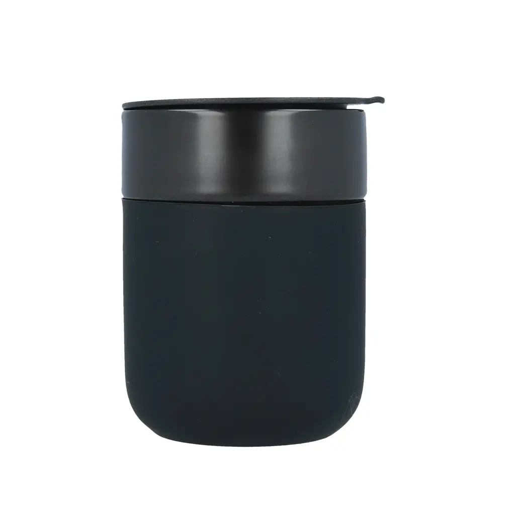 Кофейные чашки 295 мл с крышками OldBro Cute Travel Mugs с защитным силиконовым чехлом Black - фото 6