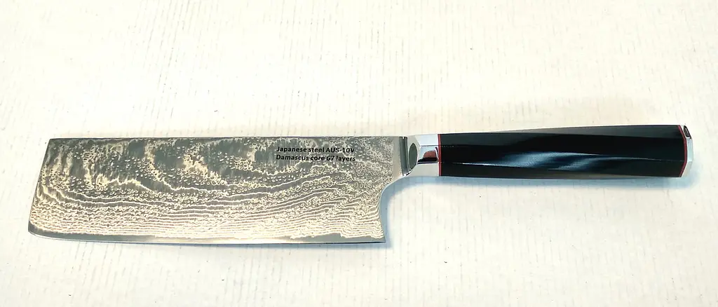 Ніж кухонний-сокир 17 см Damascus DK-AK 3005 AUS-10 дамаська сталь 73 шари - фото 7
