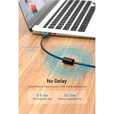 Кабель для принтера USB 2.0 AM/BM 1.5m 480Mbps PVC black Vention (COQBG) - фото 4